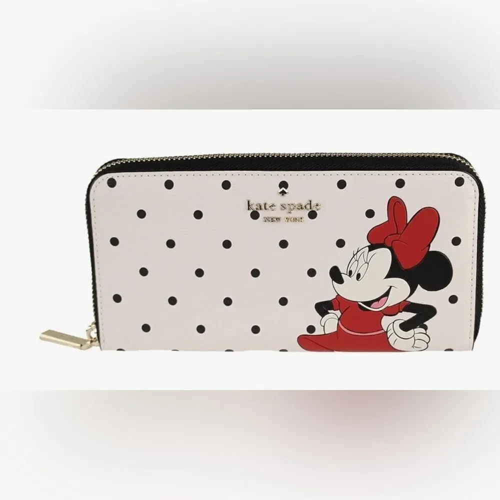 Disney x Kate Spade Minnie Mouse Large Continental Wallet NWT